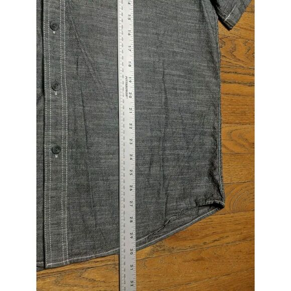 Woolrich Men's Silver Gray Cotton‎ Button Up Short Sleeve Pocket Shirt XL XLarge - Picture 2 of 9